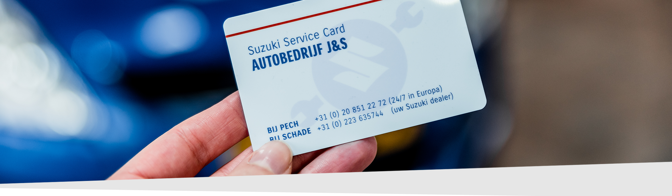 Suzuki service card autobedrijf J&S voor pechhulp